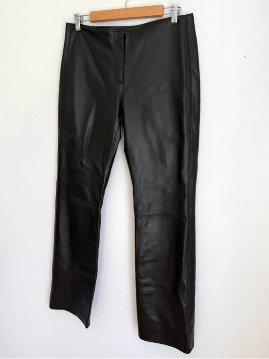 John Patrick Genuine Leather Pants in Chocolate Brown - Picture 3 of 5